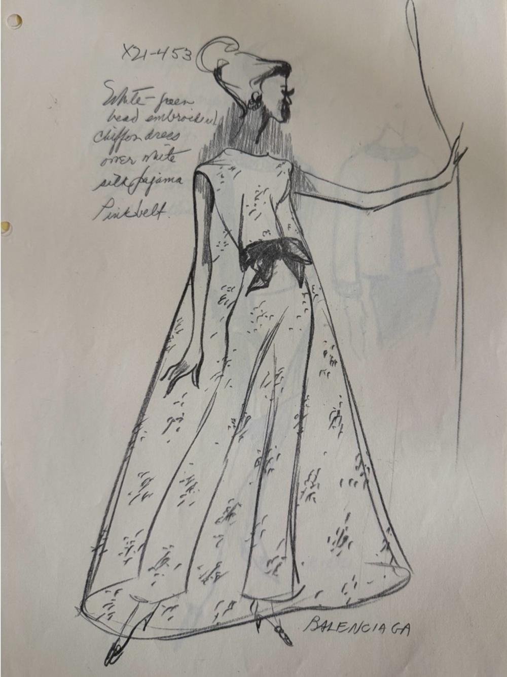 Balenciaga Couture Fashion Sketch Drawing Atelier Design Art Collector Piece